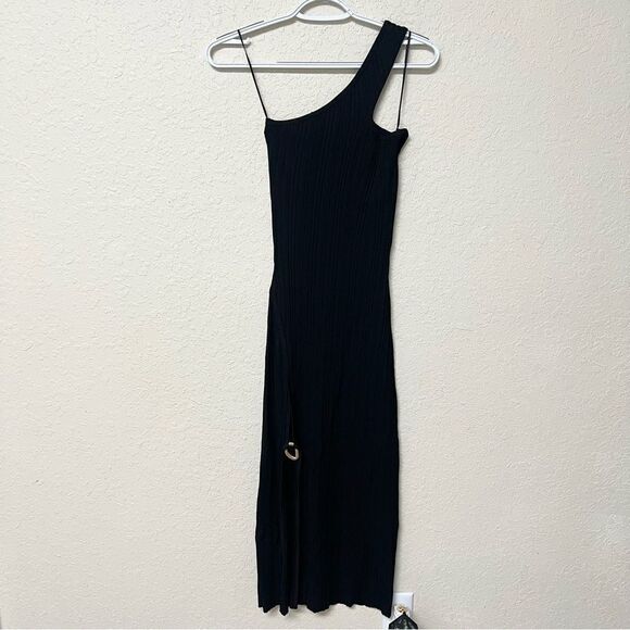 Cult Gaia Revolve Womens Knit One Shoulder Gracie Dress Black Size S - Picture 1 of 8